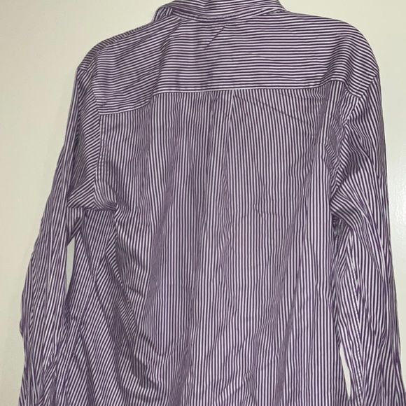 RALPH LAUREN POLO Shirt Mens M Purple & White Stripes CUSTOM FIT - Picture 5 of 5